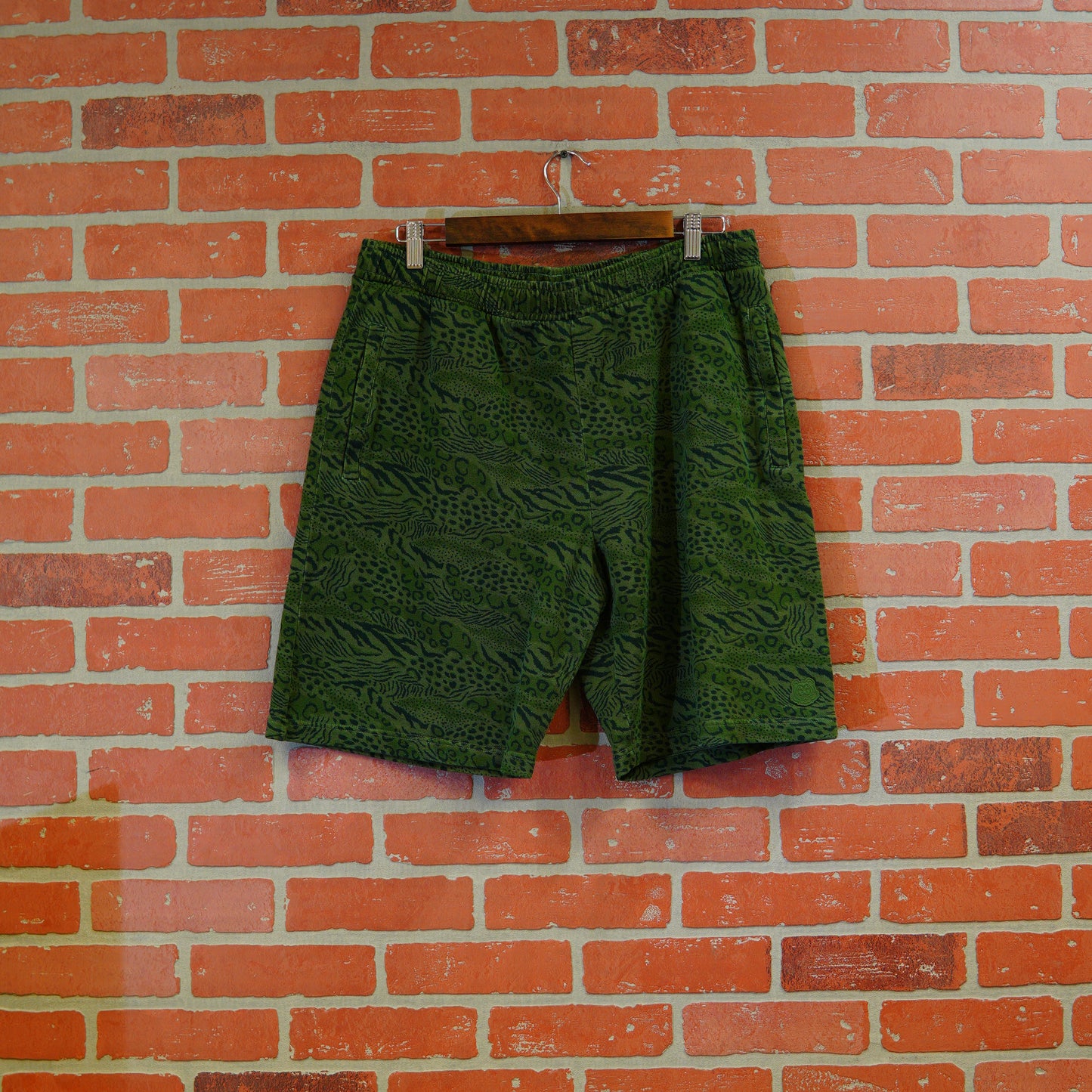 Kenzo Tiger Print Olive Shorts