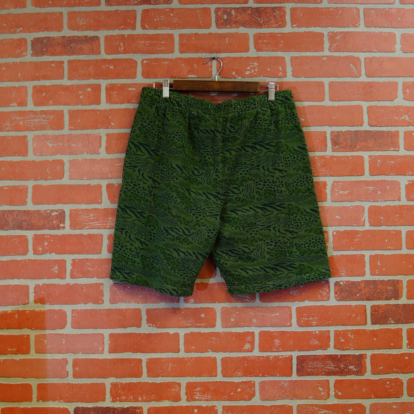 Kenzo Tiger Print Olive Shorts