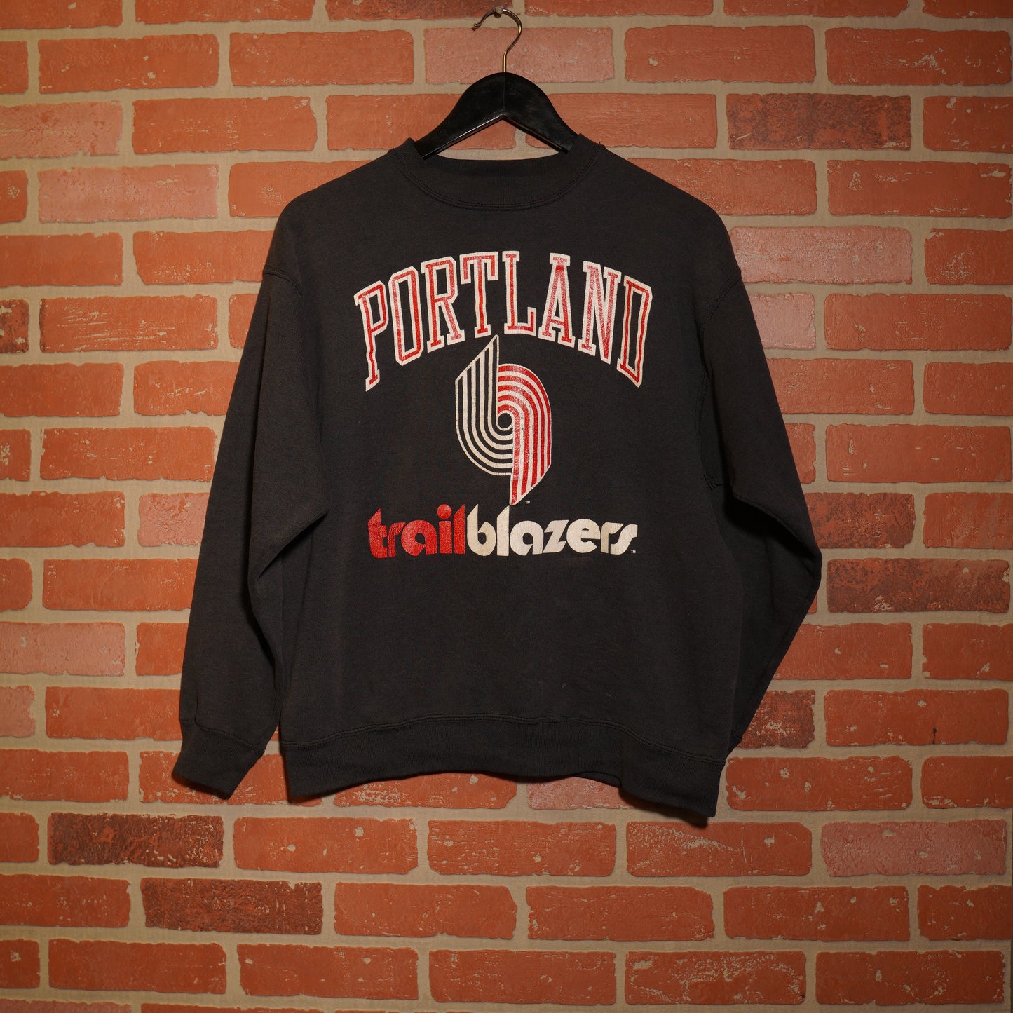 VTG NBA Portland Trailblazers Black Crewneck