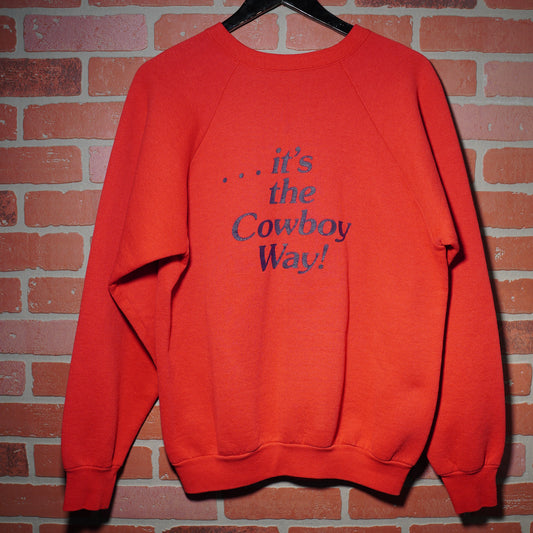 VTG 80's Riders In The Sky Cowboy Red Crewneck Sweatshirt