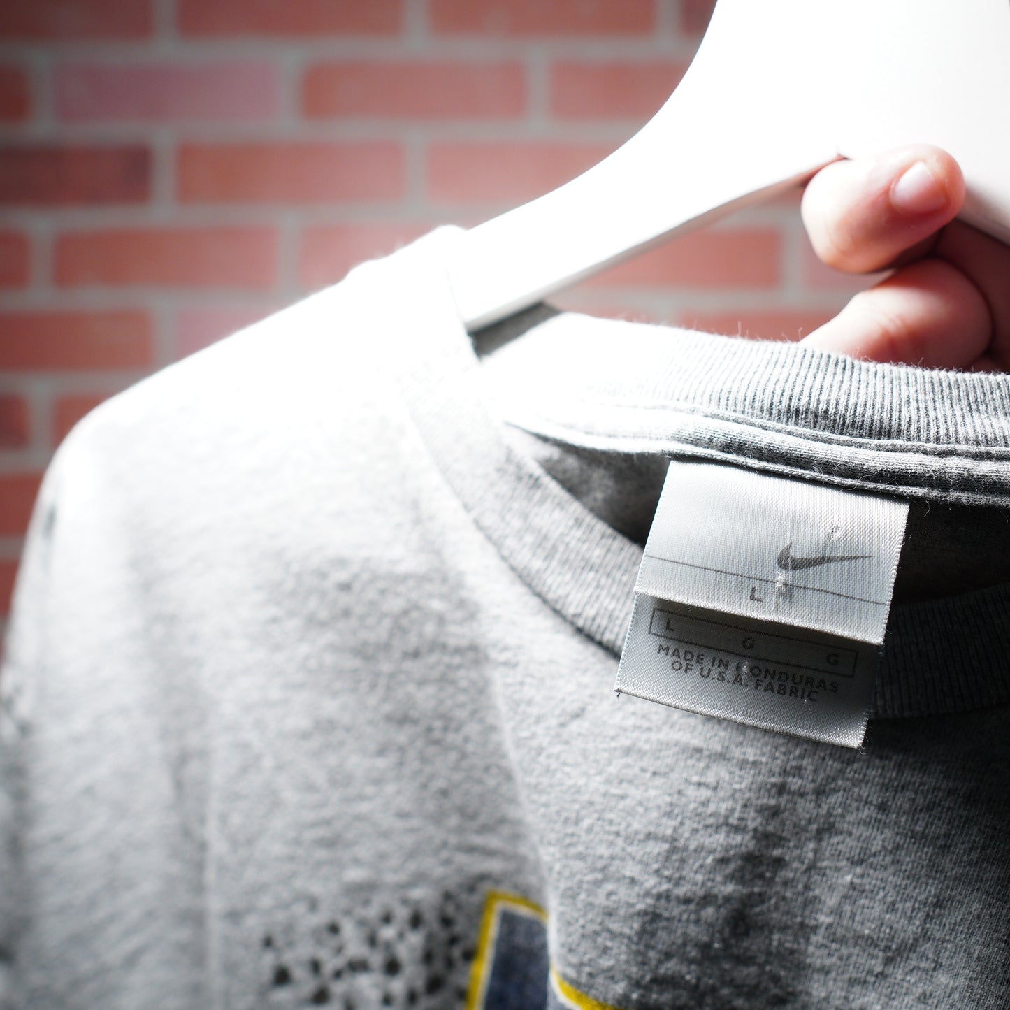 Y2K Nike Grey Tag Tracks Logo Tee