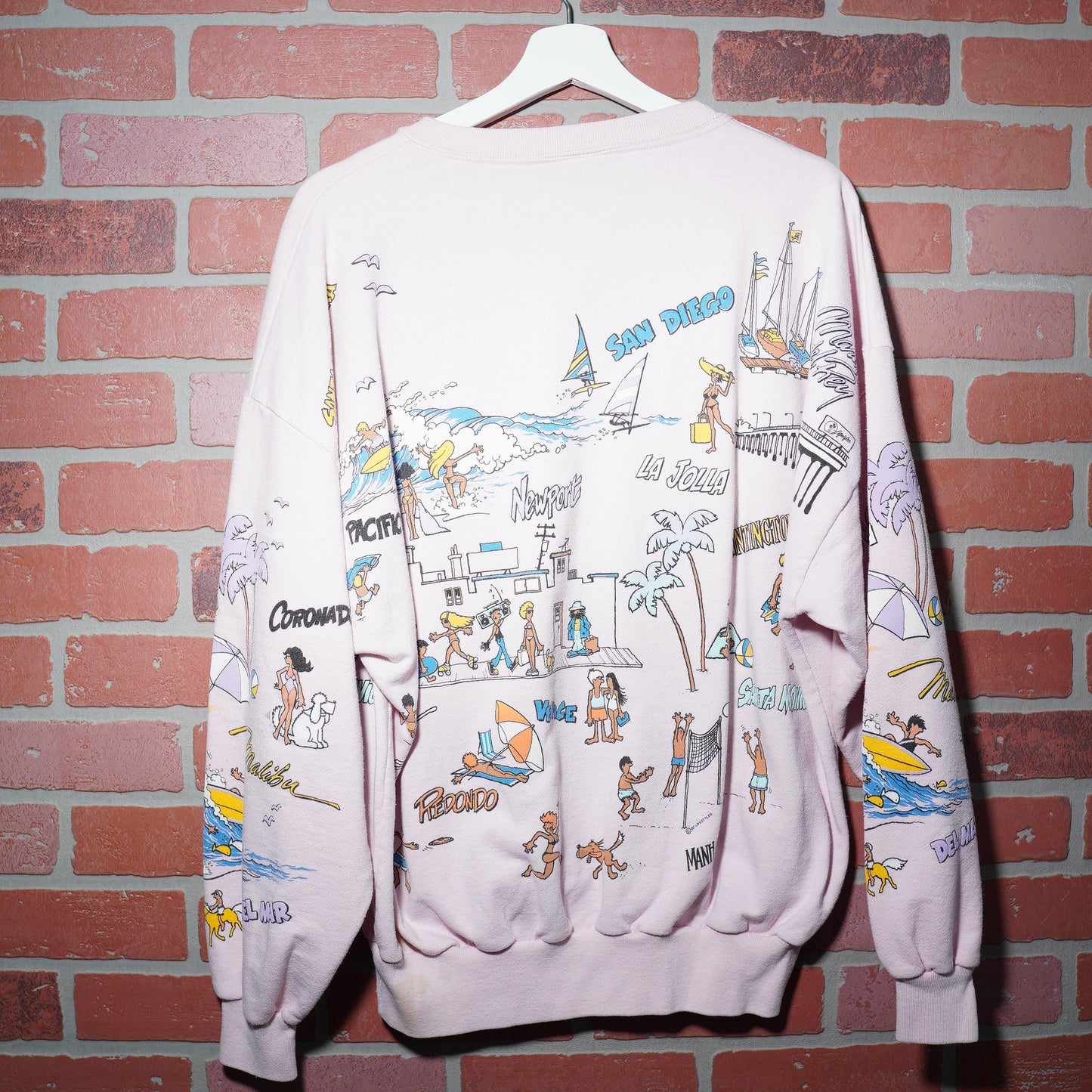 VTG California Beaches Pink Crewneck Yesterday's Fits