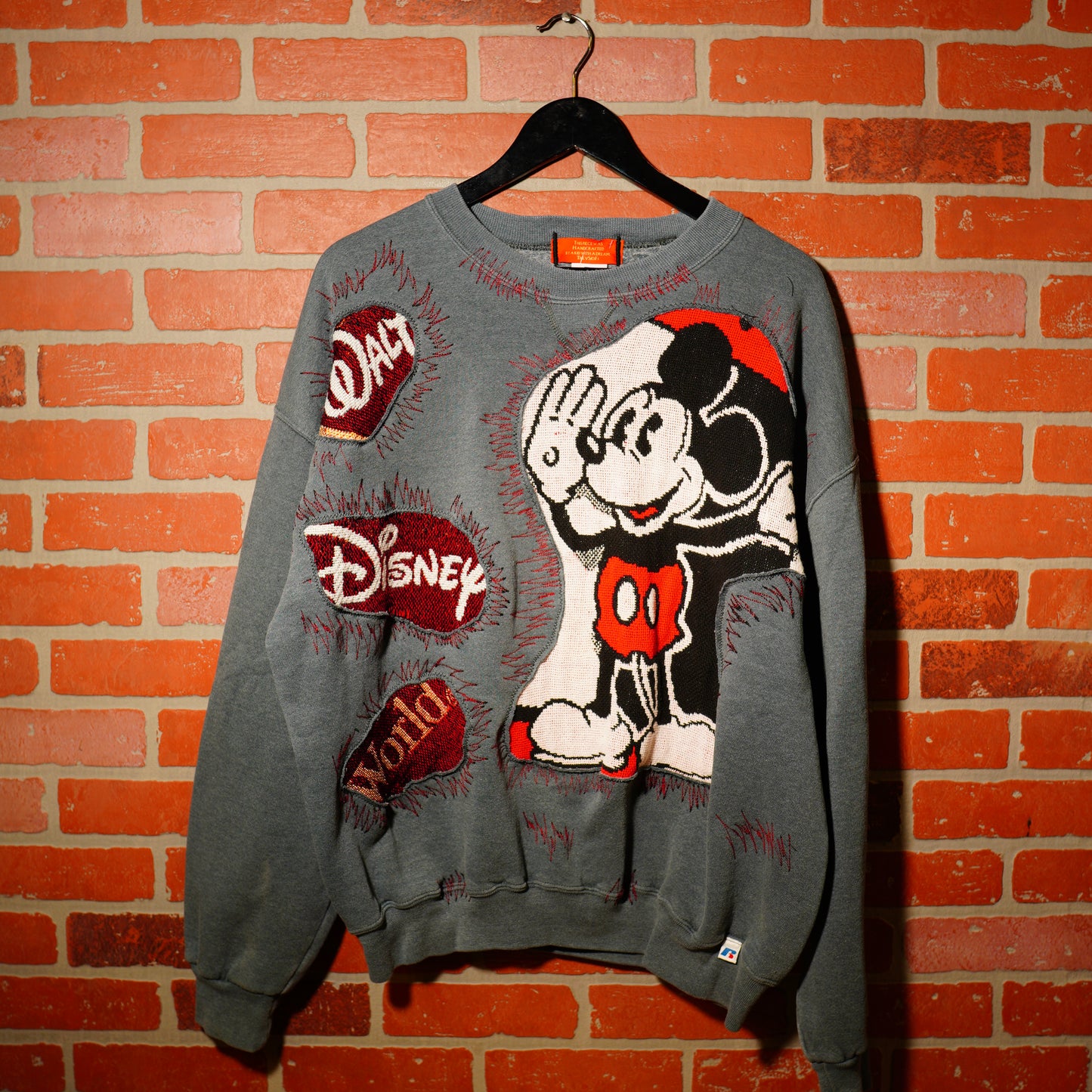 Trev 1of1 Custom Walt Disney World Mickey Mouse Stitched Crewneck