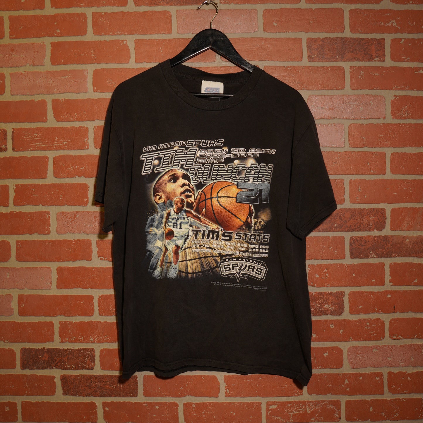 VTG NBA San Antonio Spurs Tim Duncan Back 2 Back MVP Tee