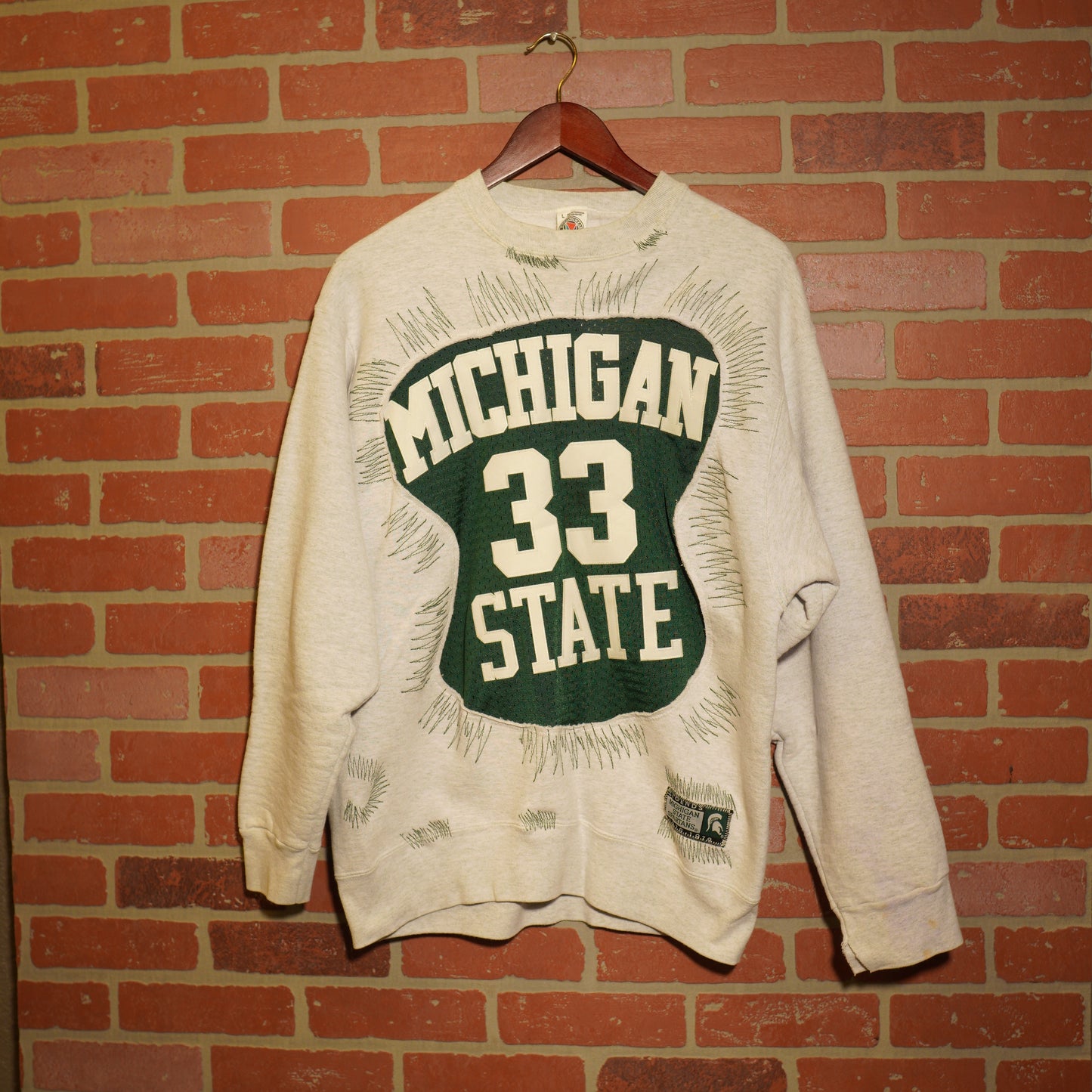 Trevs1of1 Custom Michigan State Jersey Crewneck