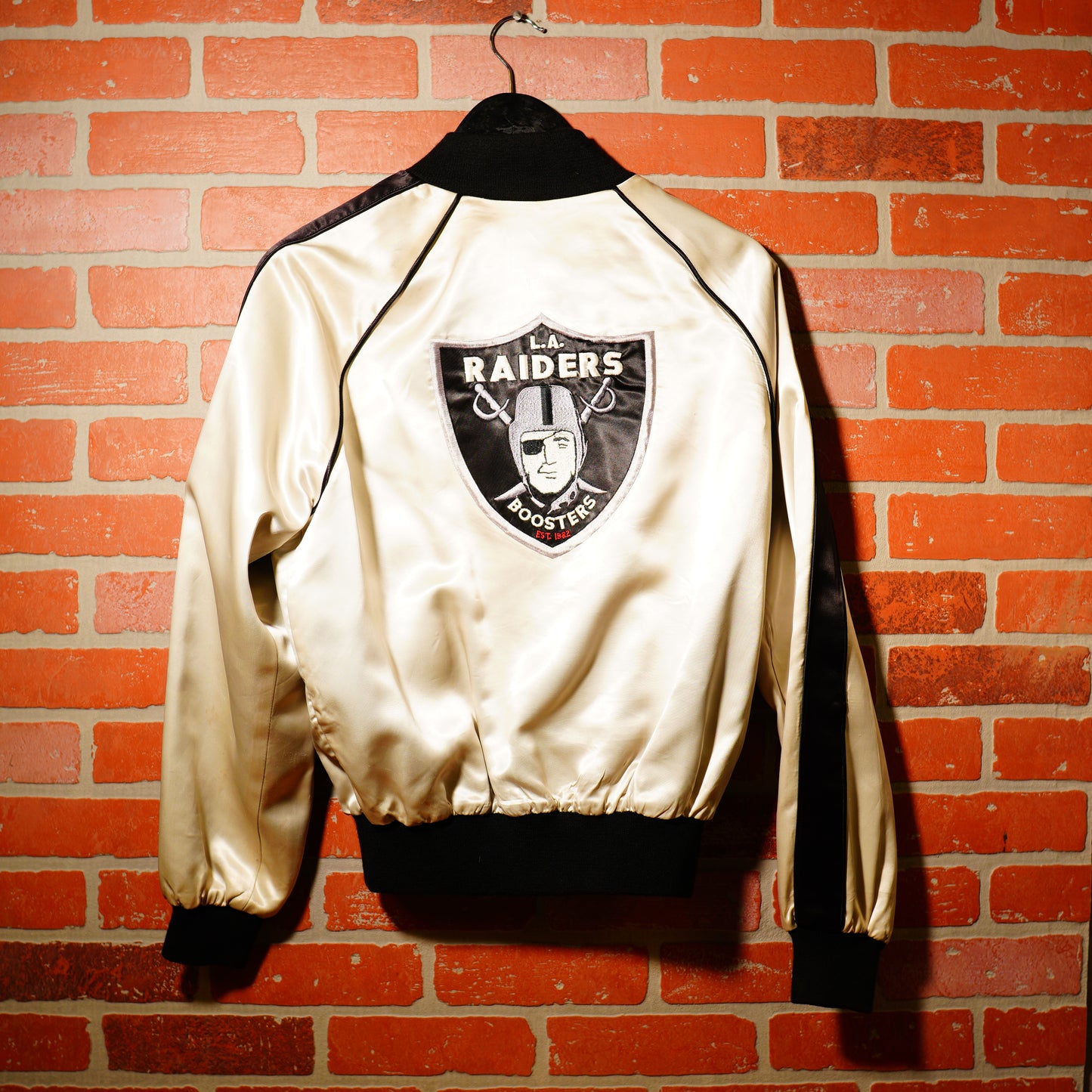 VTG NFL LA Raiders Boosters White Satin Jacket