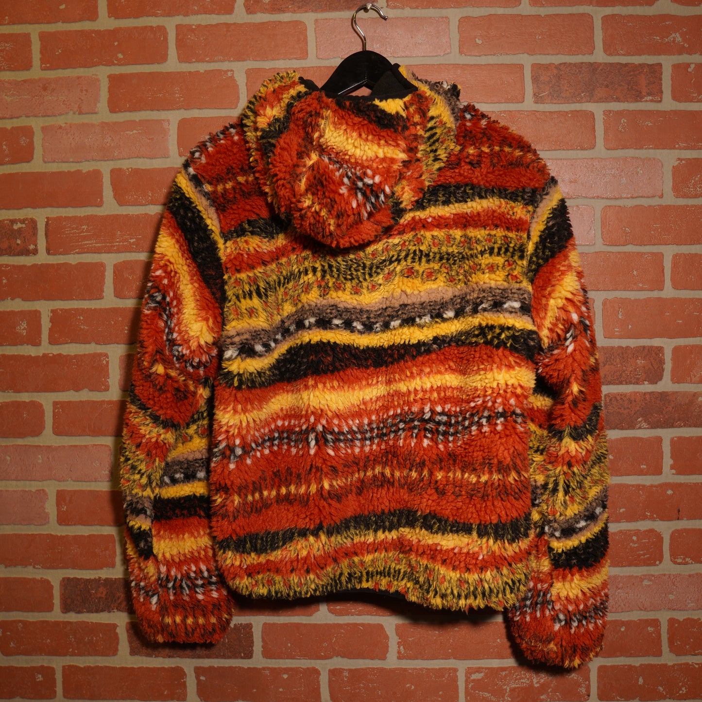 Stussy Orange/Yellow Fleece Zip-Up Jacket
