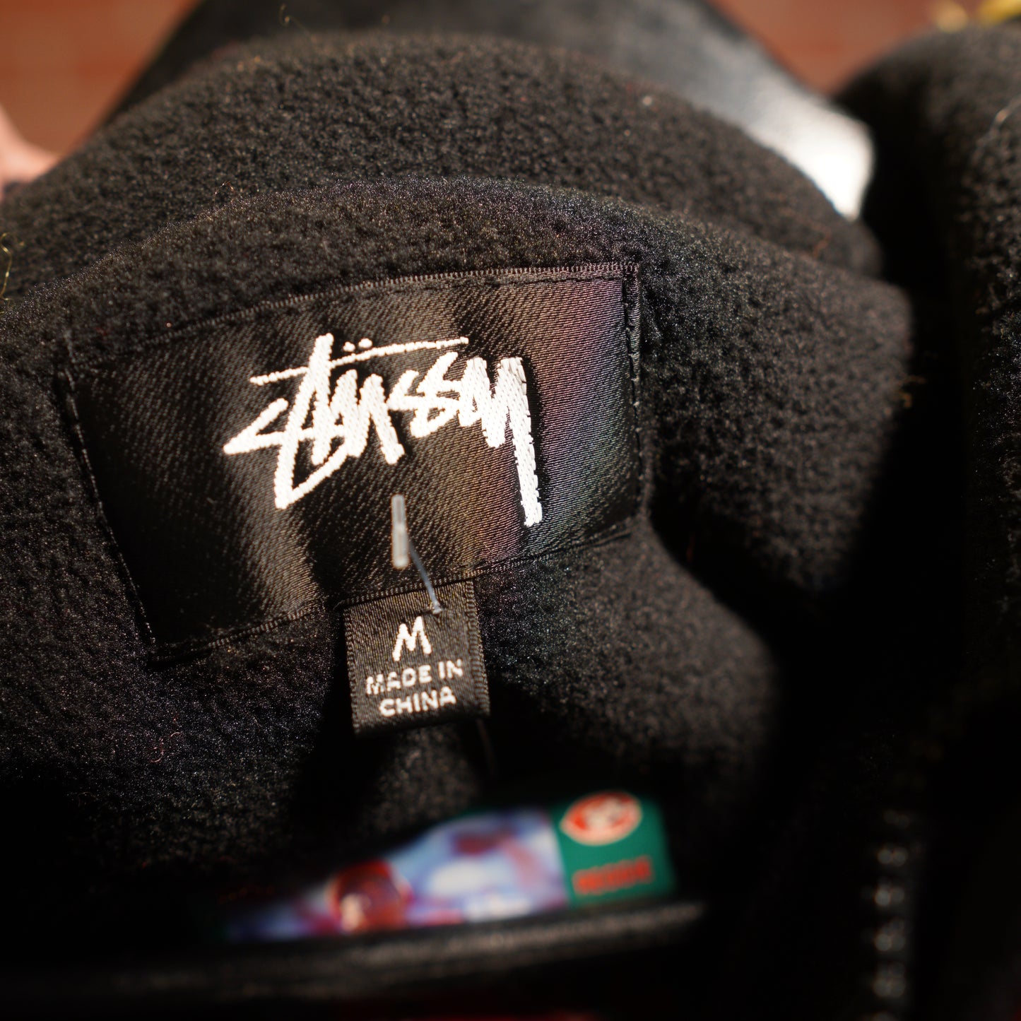 Stussy Orange/Yellow Fleece Zip-Up Jacket