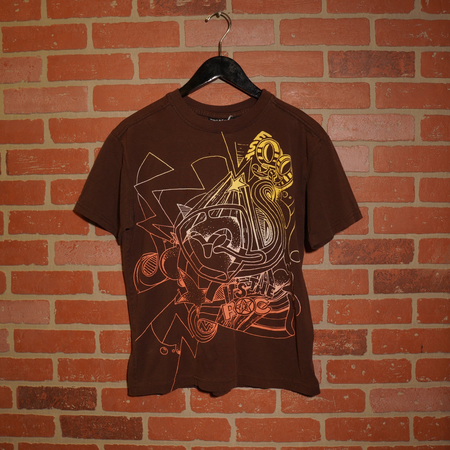 VTG Y2K Youth Rocawear Brown Big Print Tee