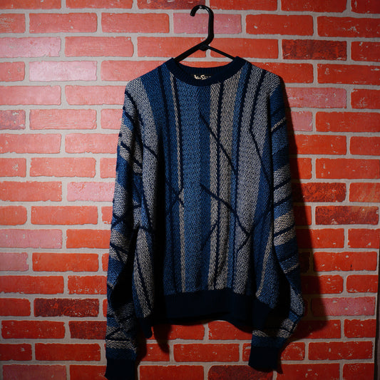 VTG Alen Stewart Blue Knit Sweater