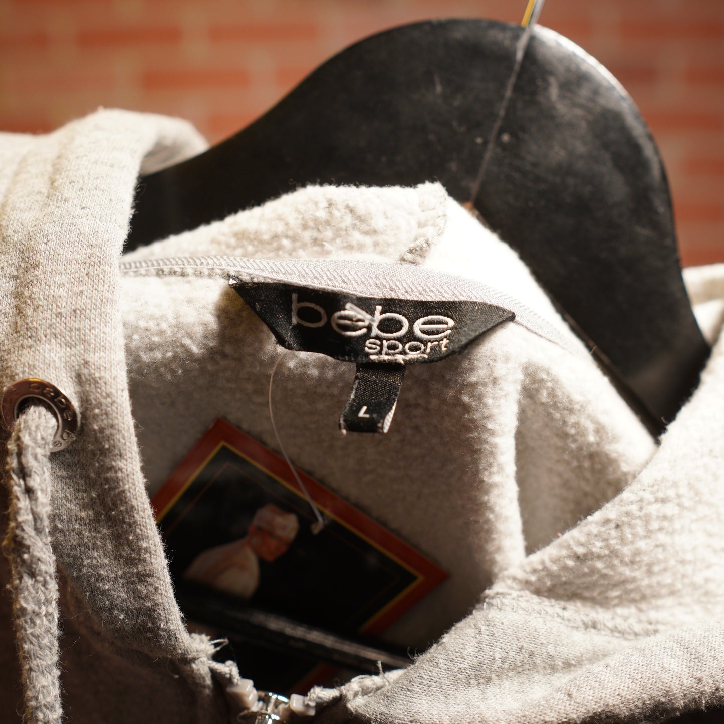 VTG Y2K Women's Bebe Sport Zip-Up Grey Logo Hoodie