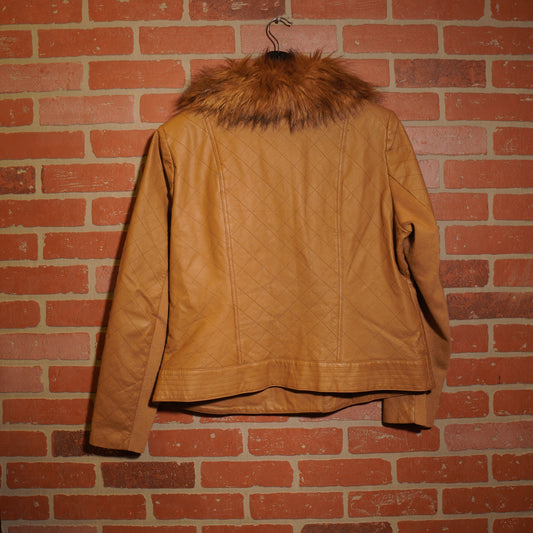 VTG Y2K Women's IMAN Faux Fur Leather Jacket