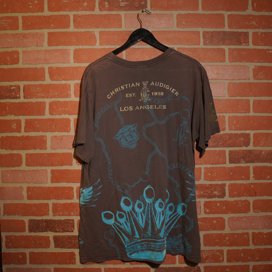 VTG Y2K Christian Audigier LA Crown Tee