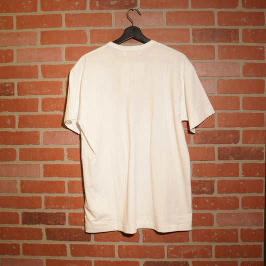 CDG Play Double Heart Blue Eyes White Tee