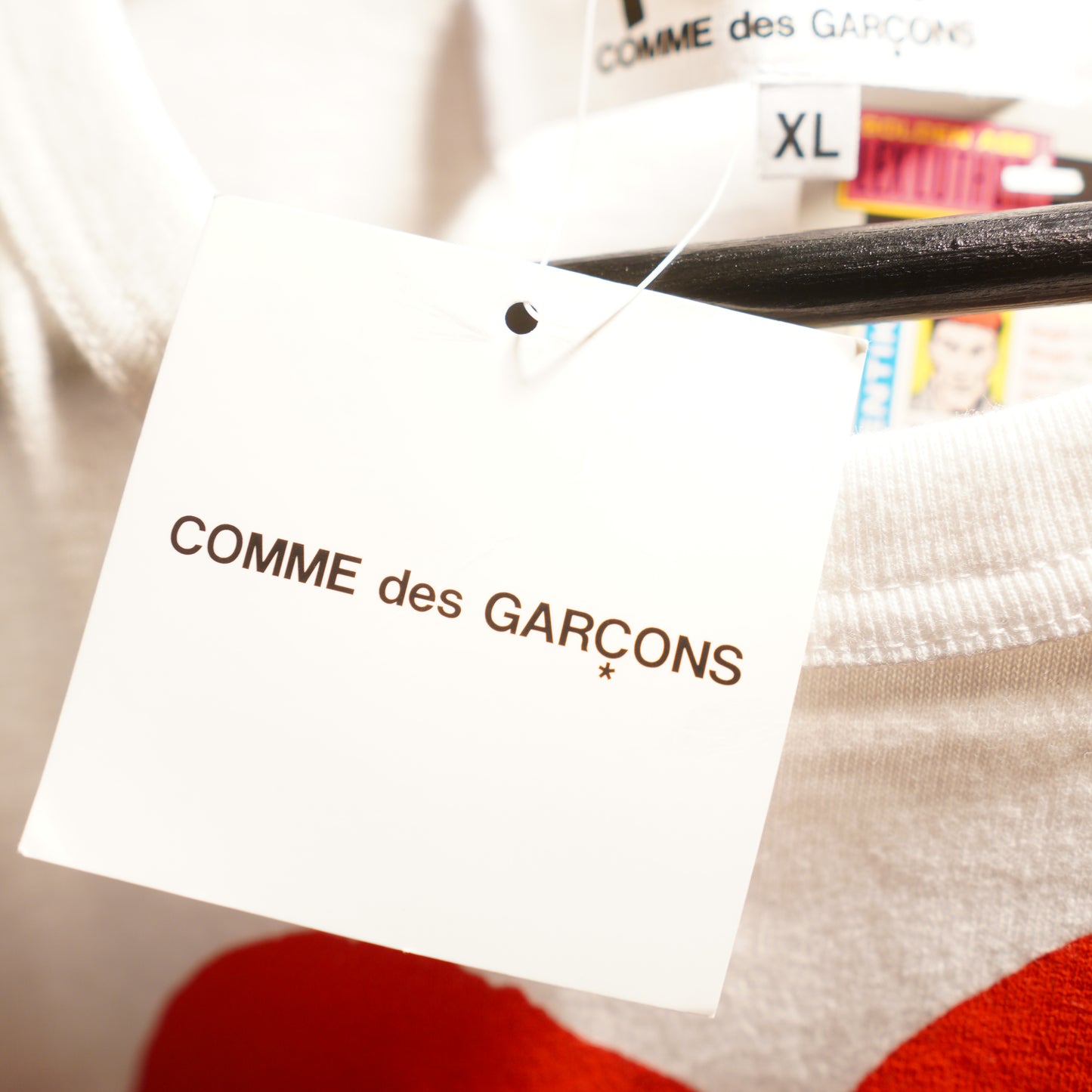 CDG Play Double Heart Blue Eyes White Tee