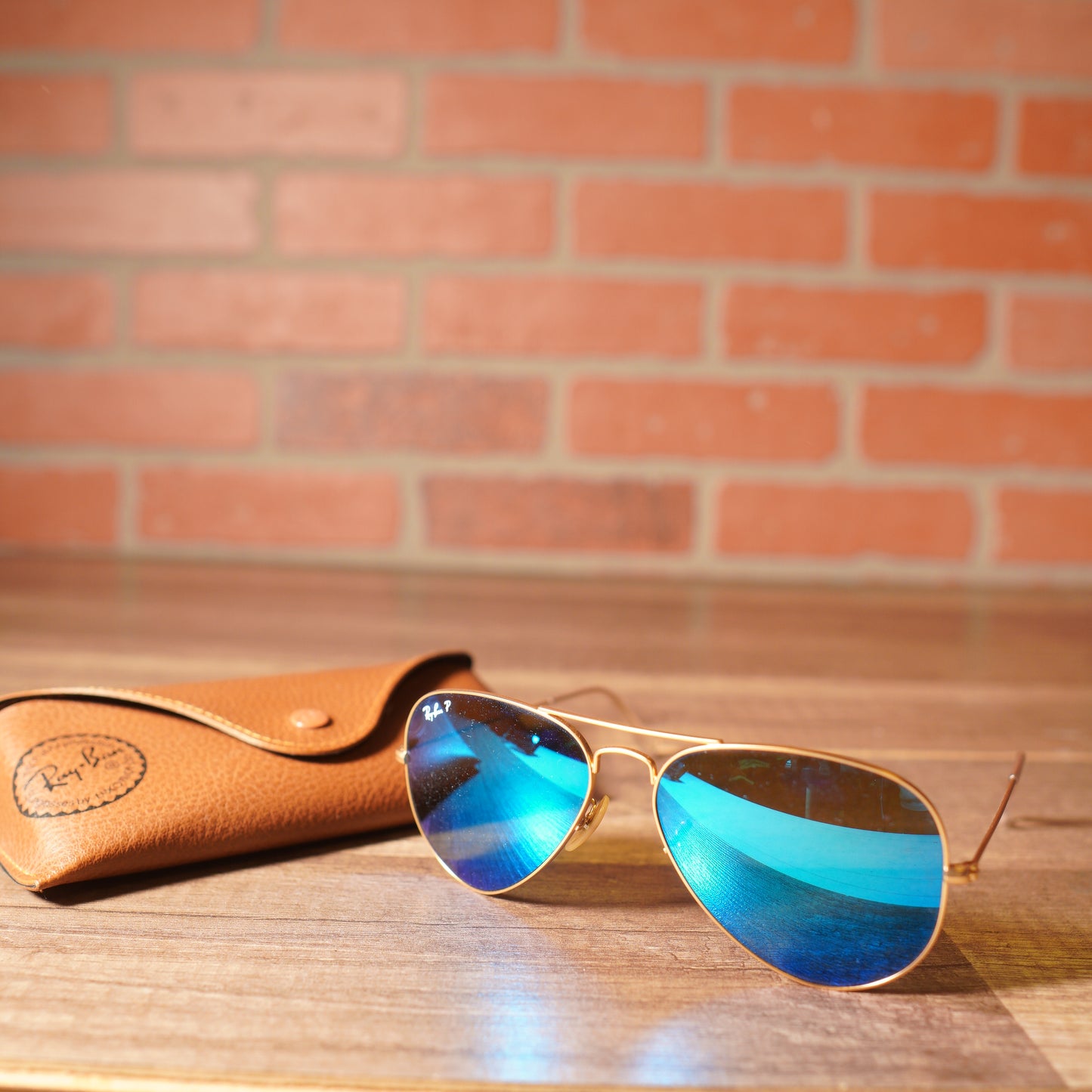 Ray Bans Blue Aviator Sunglasses
