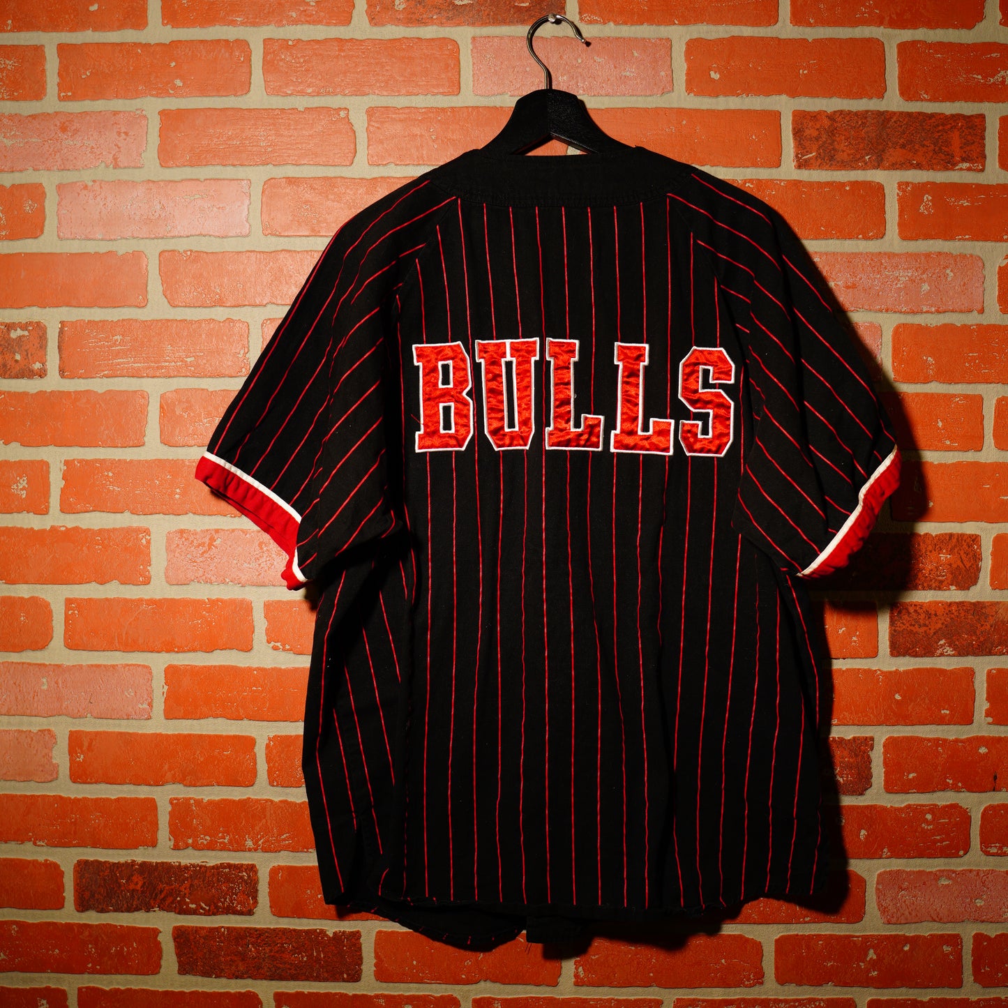 VTG NBA Chicago Bulls Pinstripe Baseball Shirt