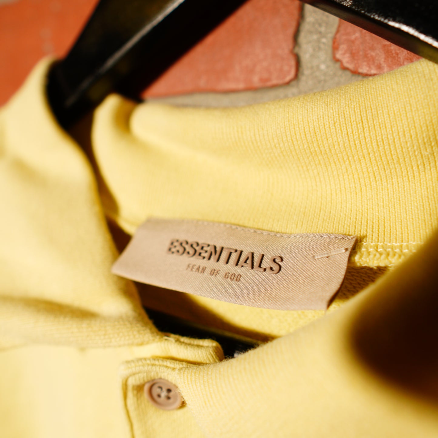 Fear Of God Essentials Yellow Polo Shirt