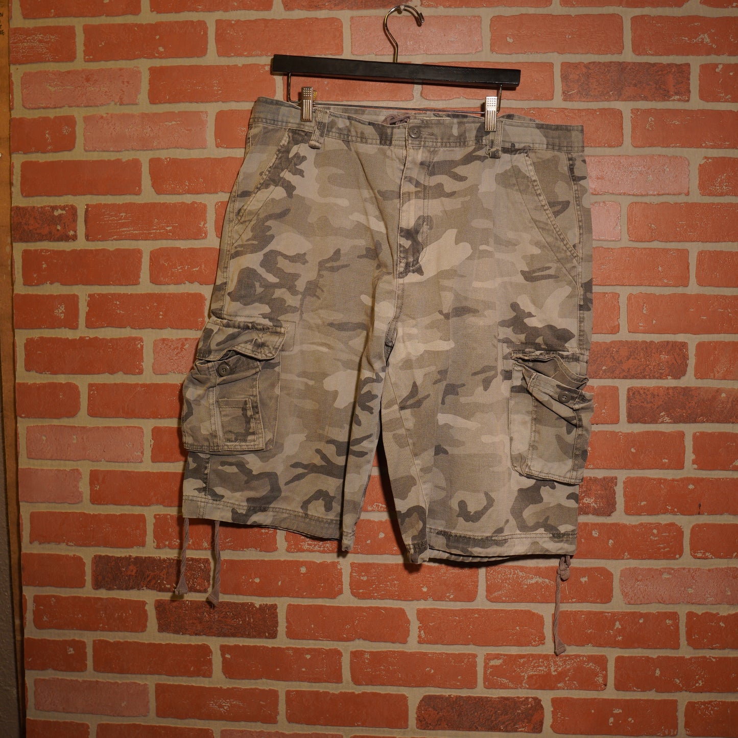 VTG Y2K Raw Blue Camo Cargo Shorts