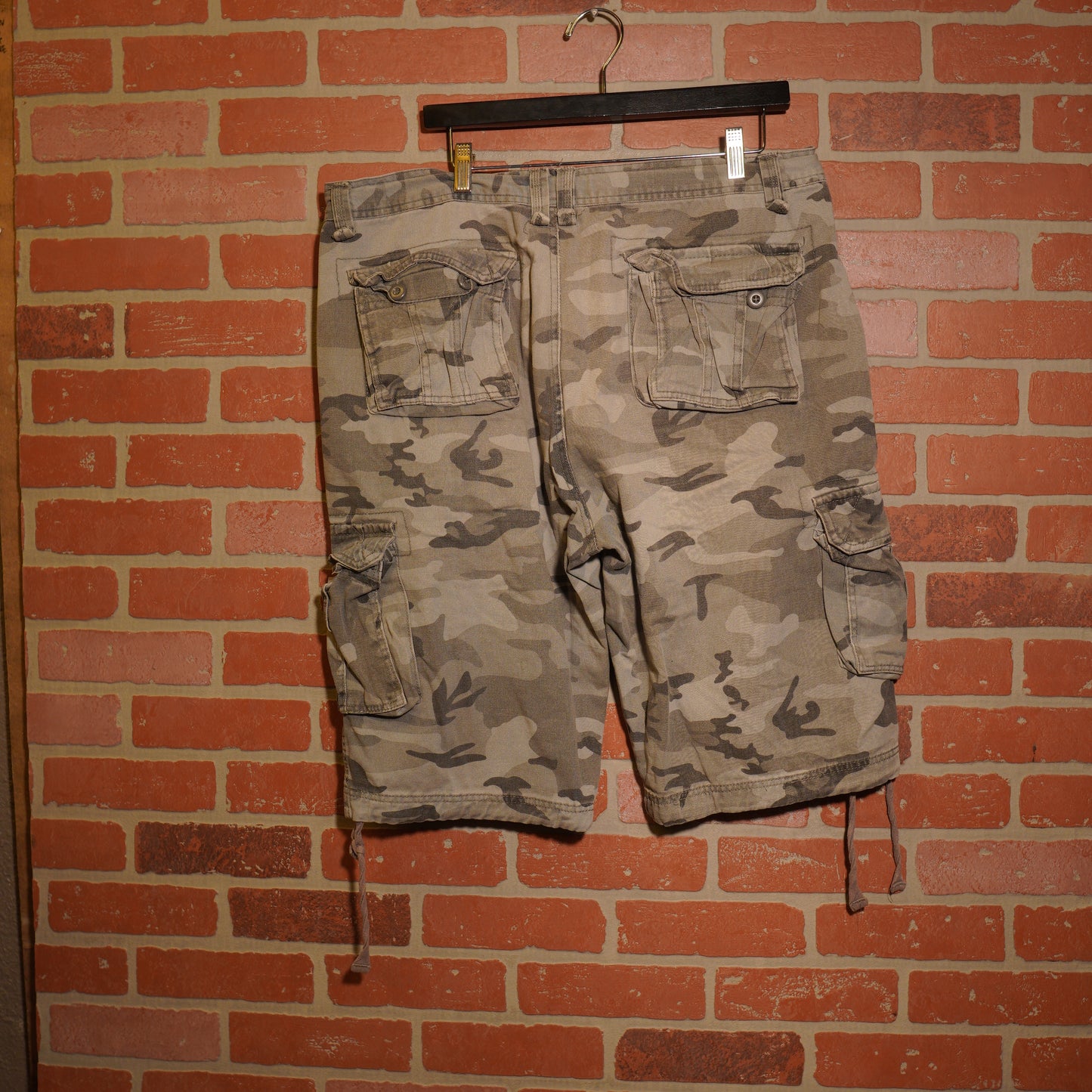 VTG Y2K Raw Blue Camo Cargo Shorts