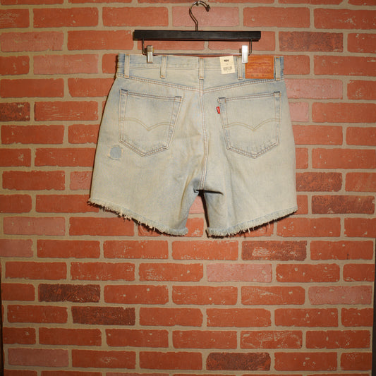 DS Levis 501 93 Checkerboard Patches Denim Jean Shorts