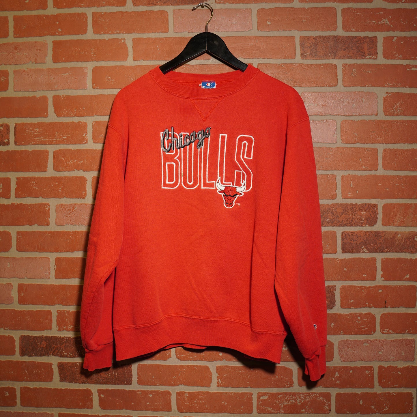 VTG Champion NBA Chicago Bulls Script Red Crewneck