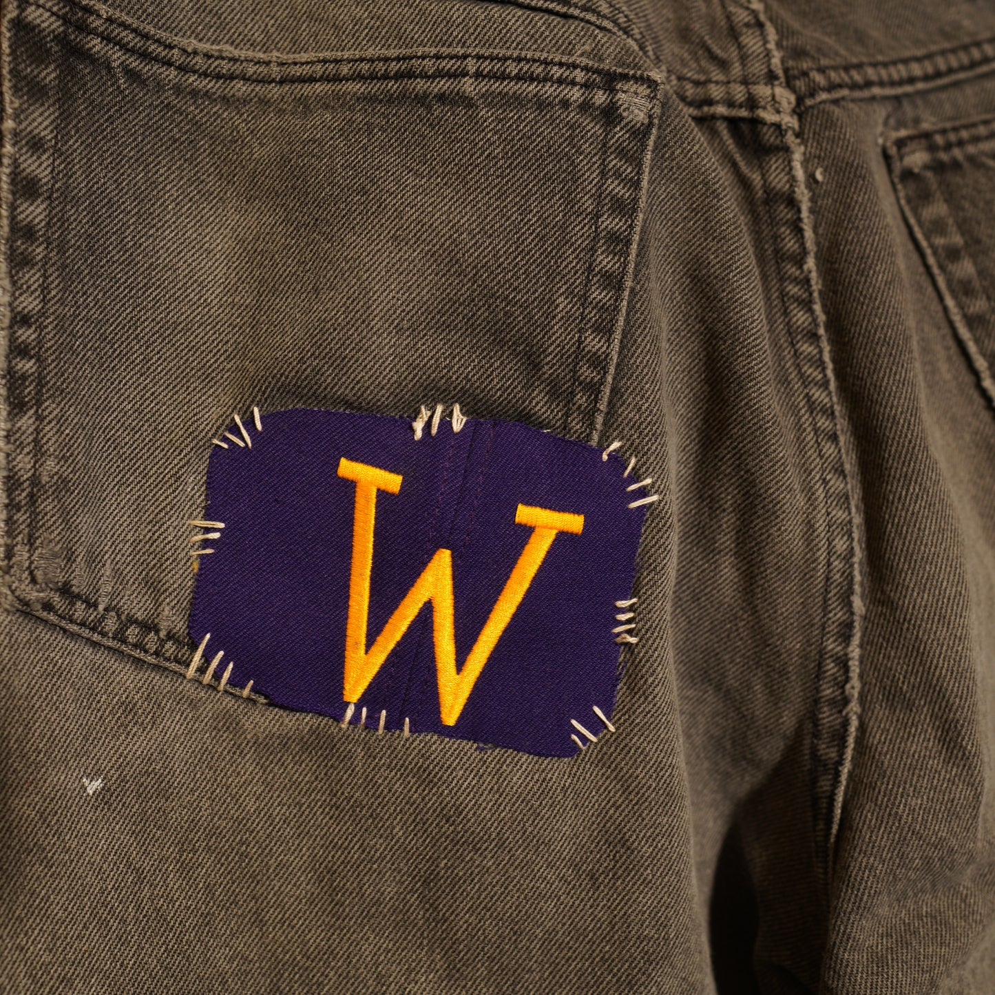 VTG Wrangler Custom Patched Distressed Black Denim Jeans