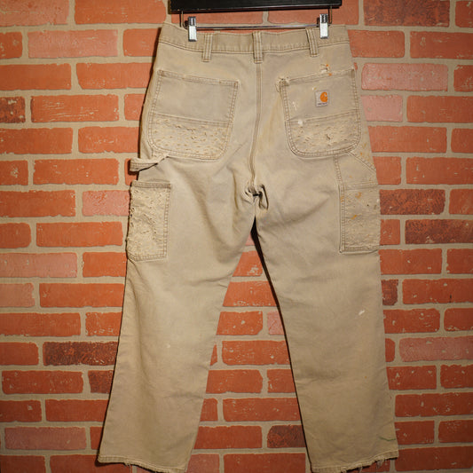 VTG Custom Carhartt Distressed & Patched Grey Pants