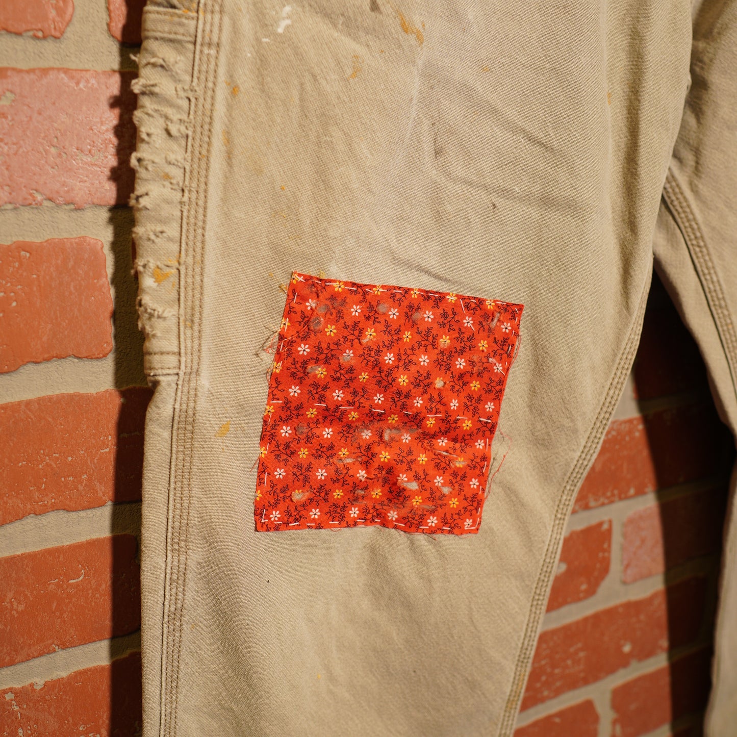 VTG Custom Carhartt Distressed & Patched Grey Pants