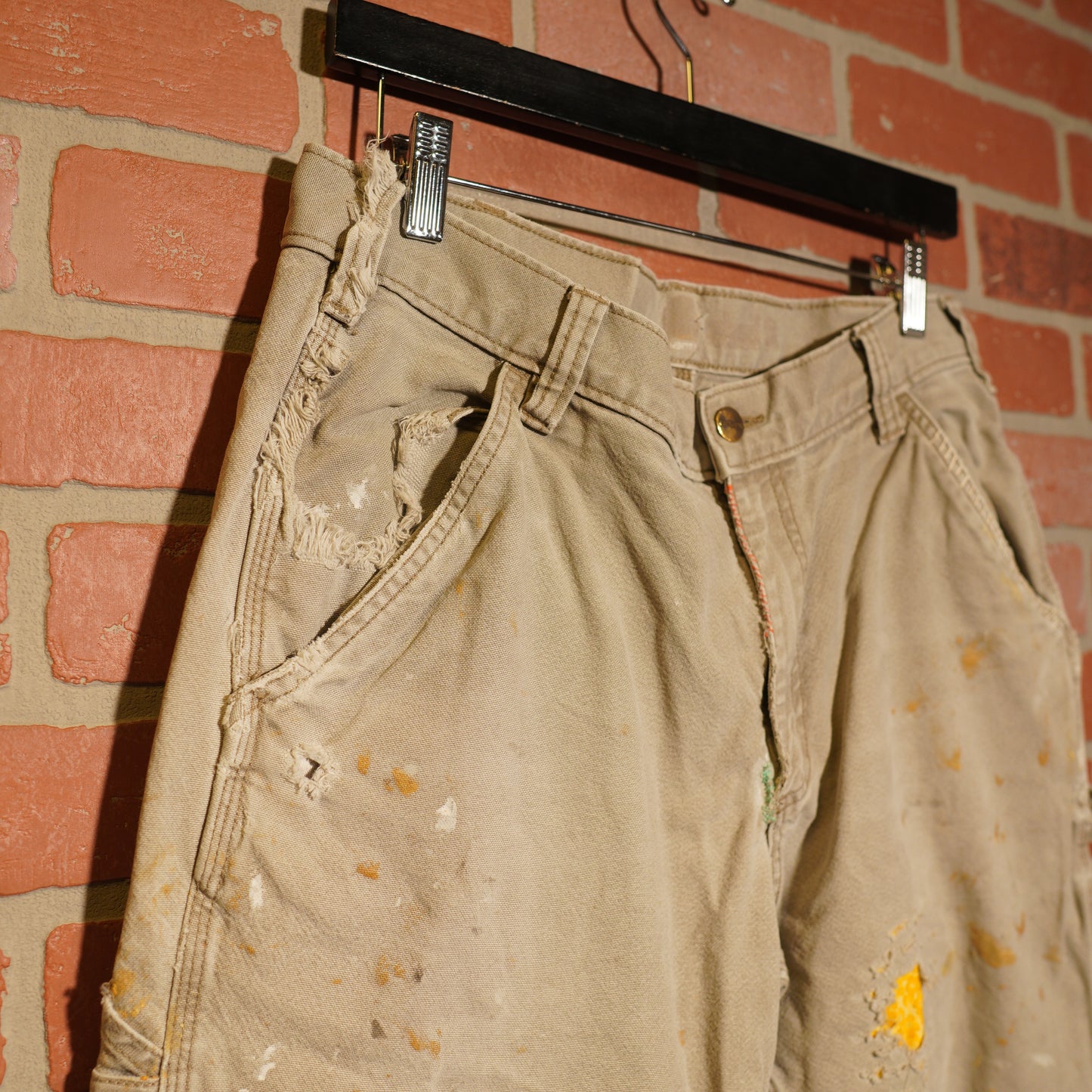 VTG Custom Carhartt Distressed & Patched Grey Pants