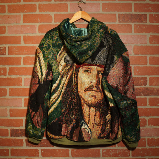 Trevs1of1 2001 Custom Pirates of the Caribbean Jack Sparrow Tapestry Hoodie