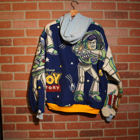 Trevs1of1 1995 MOVIE PROMO Custom Toy Story Woody & Buzz Tapestry Hoodie