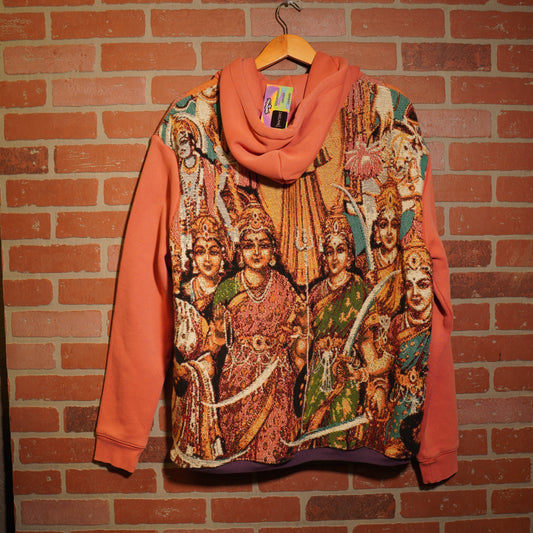Trevs1of1 1990's Custom Jimi Hendrix Axis Bold As Love Multi-Color 2/2 Woven Tapestry Hoodie