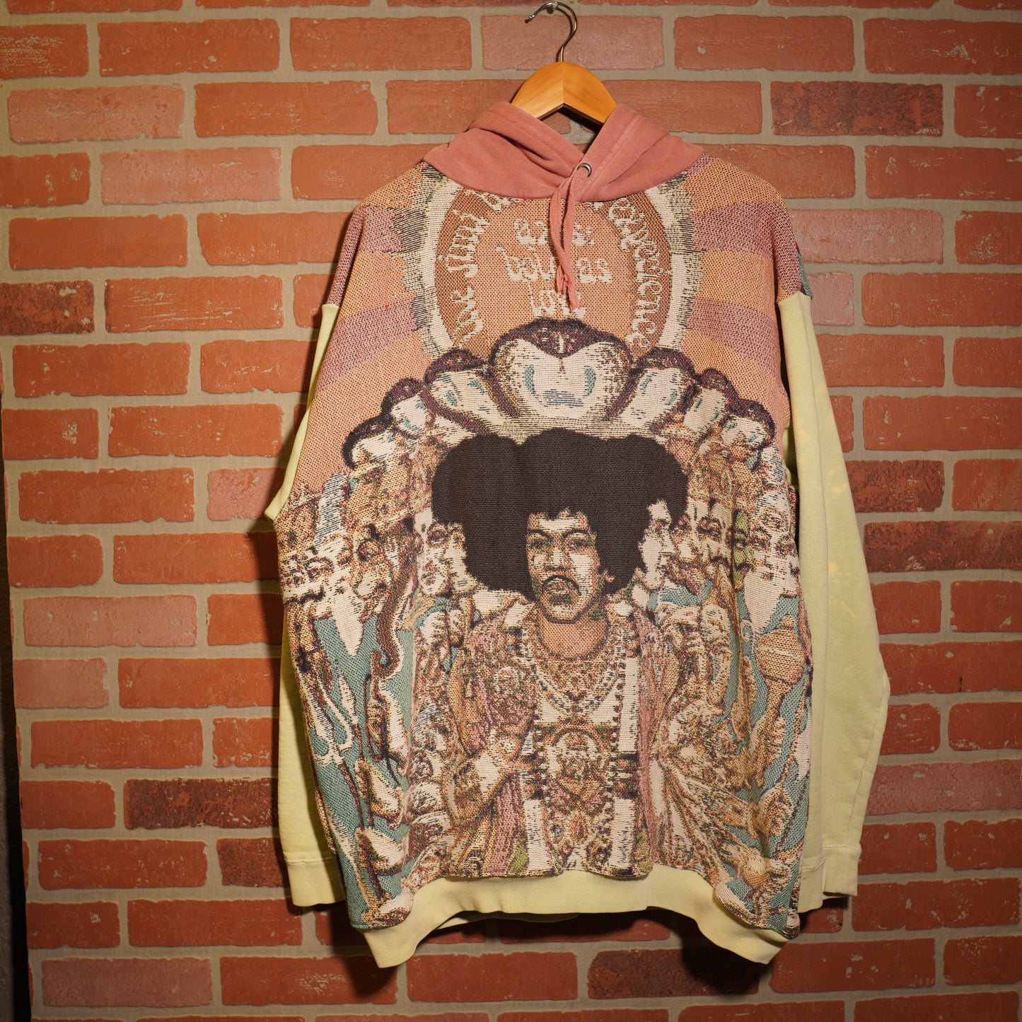 Trevs1of1 Custom Jimi Hendrix Axis Bold As Love Light Pink Hoodie