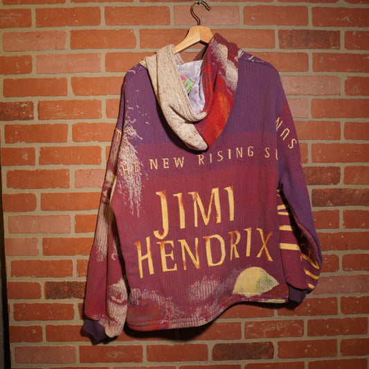 Trevs1of1 1997 Custom Jimi Hendrix The New Rising Promo Tapestry Hoodie
