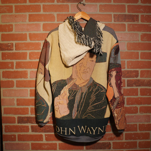 Trevs1of1 1990's Custom Andy Warhol/John Wayne Cowboy Tapestry Hoodie