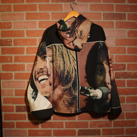 Trevs1of1 1990's Custom The Beatles Let It Be World Tour Tapestry Hoodie