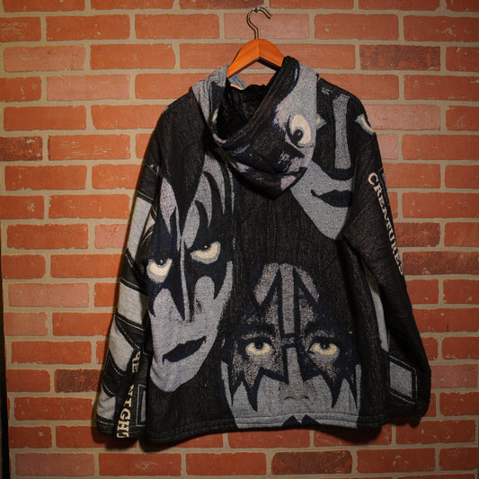 Trevs1of1 1982 Custom Kiss Band Creatures Of The Night Tapestry Hoodie