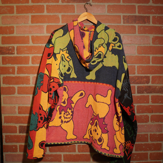 Trevs1of1 1990's Vintage Grateful Dead Skeletons/Dancing Bears Tapestry Hoodie