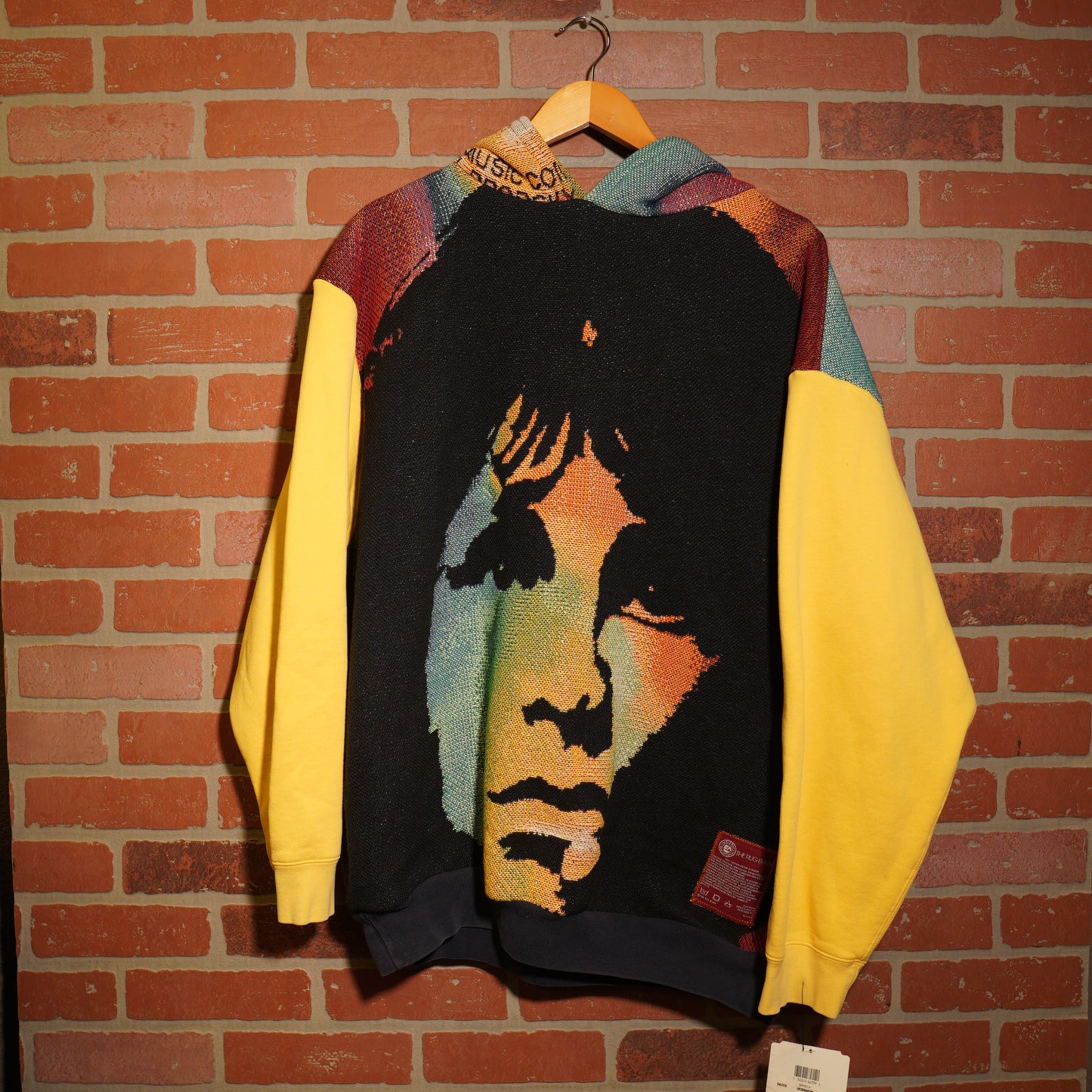 Trevs1of1 NWT 1990's Custom RUG BARN The Doors Jim Morrison Big Face Multi-Color Hoodie