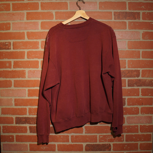 Trevs1of1 Custom Mac Miller Chain-Stitched Burgundy Crewneck