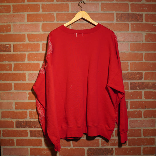 Trevs1of1 Custom Here We Come I Love Lucy Chain-Stitched Red Crewneck