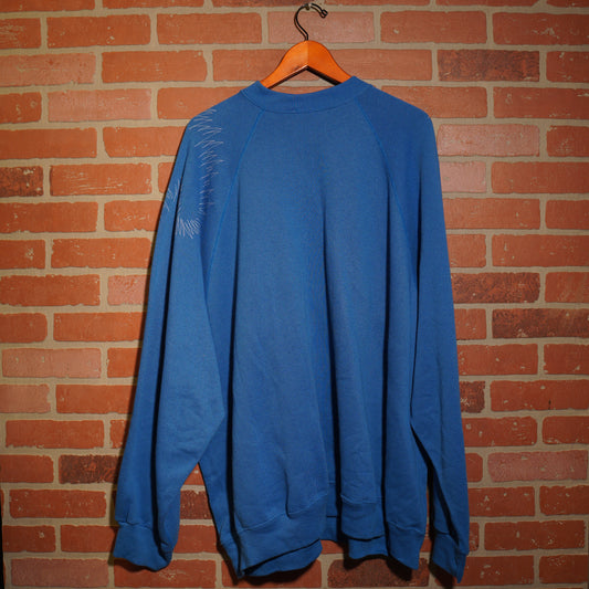 Trevs1of1 Custom The First Of Ebay Chain-Stitched Blue Crewneck