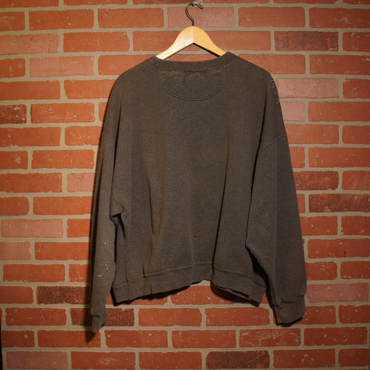 Trevs1of1 Custom Mac Miller Dark Grey Chain-Stitched Grey Crewneck