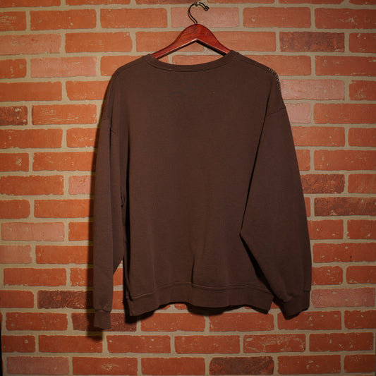 Trevs1of1 Custom Mac Miller Chain-Stitched Brown Crewneck