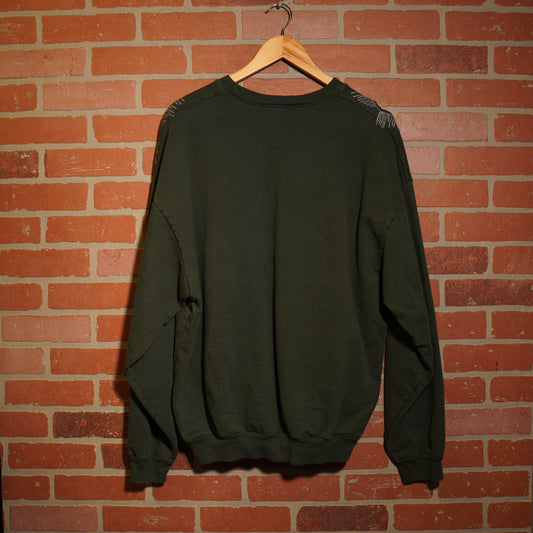 Trevs1of1 Custom Mac Miller Chain-Stitched Green Crewneck