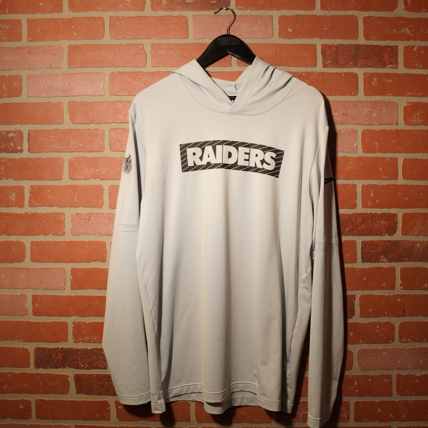 Nike NFL Las Vegas Raiders Black Logo Grey Hoodie