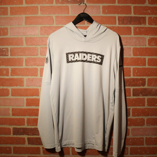 Nike NFL Las Vegas Raiders Black Logo Grey Hoodie