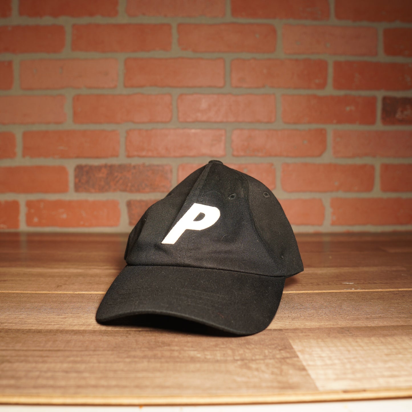 Palace P Logo Black Strapback Hat
