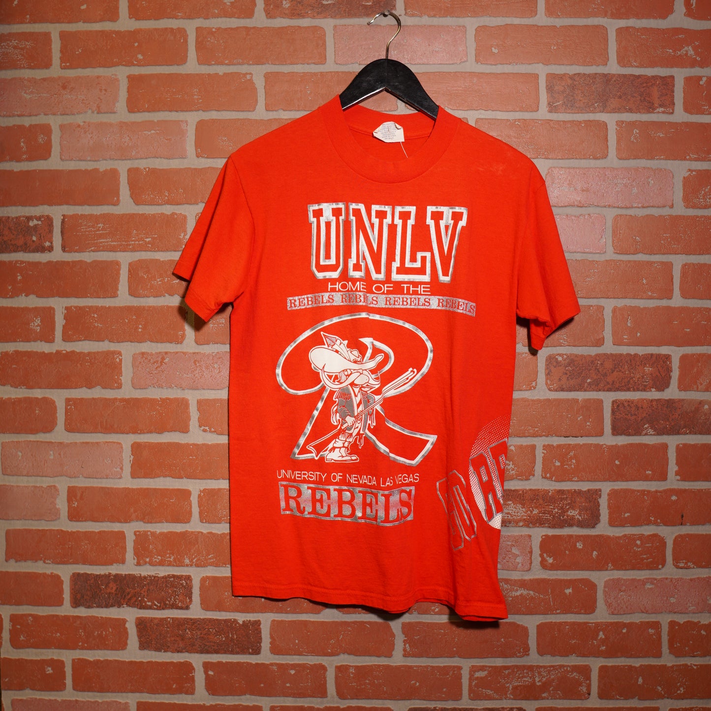 VTG UNLV Rebels Silver Logos Red Tee